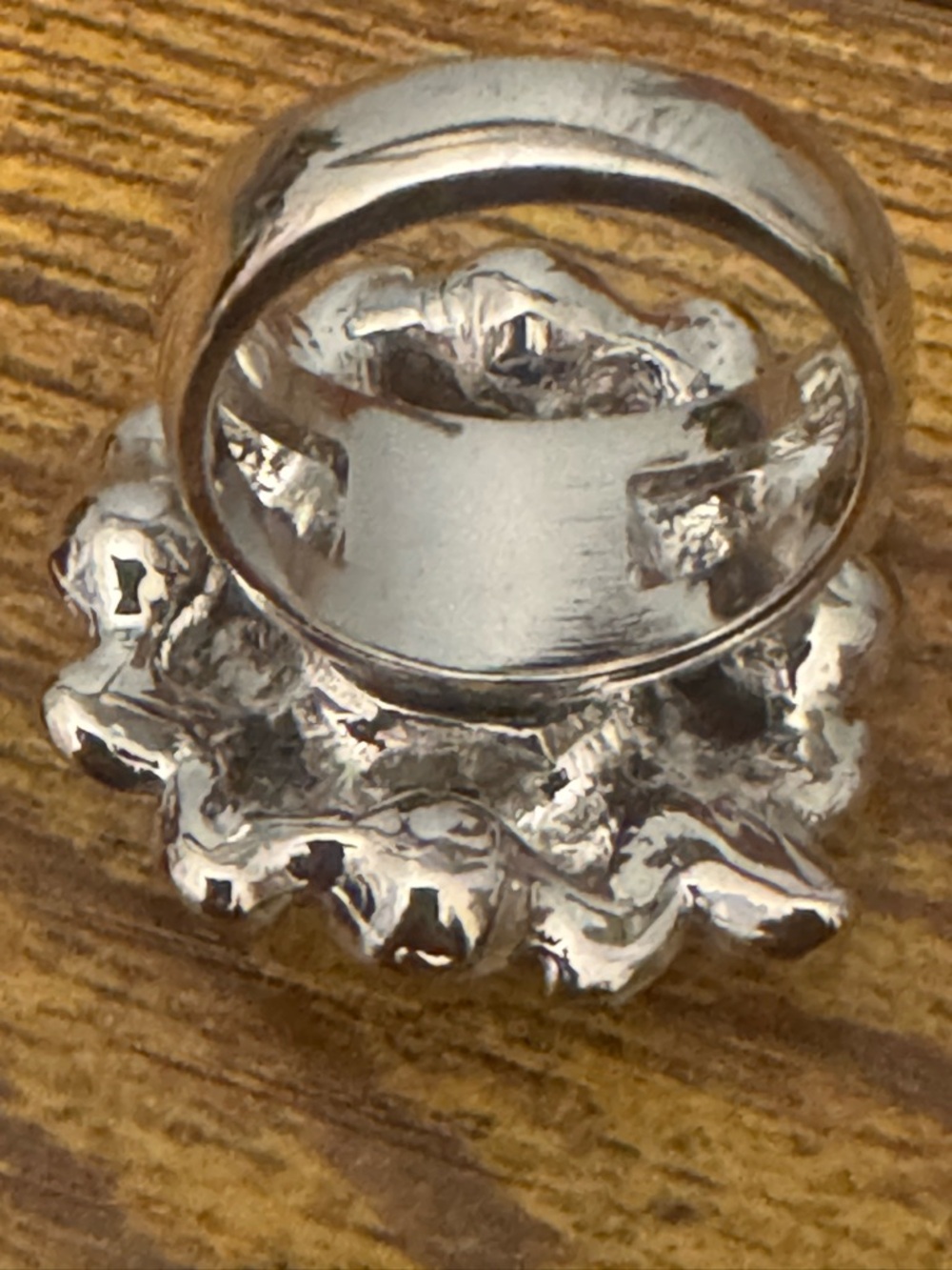Lia Sophia Silver Tone Floral Rhinestone Enamel Pearl Statement‎ Ring Size 7 - Picture 7 of 10